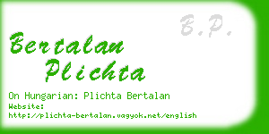 bertalan plichta business card